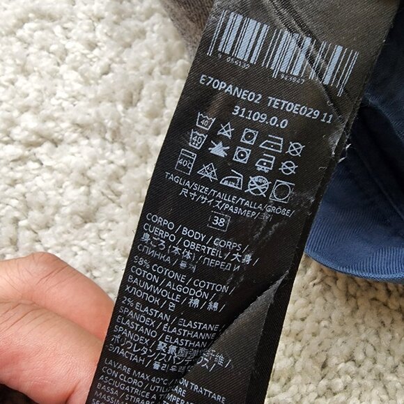 ELEVENTY Mens Pleated Straight Leg Pants Stretch Starched Designer Size 38x30 - Picture 10 of 11